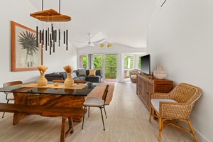 Bright, open living area with island-inspired details and seamless indoor-outdoor flow.