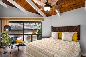 Third bedroom with queen bed, A/C, and ceiling fan