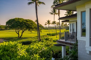 View along the side of the swaying palm trees, for which the Palm Villas are named.