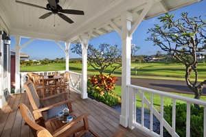 Relax on the Ohana lanai with peaceful golf course views.
