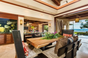 Share memorable meals in the open dining area, where indoor and outdoor living come together effortlessly.