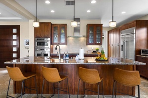 Breakfast bar in this gourmet kitchen