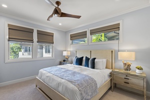 Drift into restful sleep in the serene bedroom at Wailea Luxury Residence Hoolei 23-3.