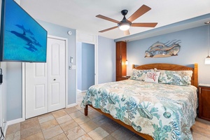 A bright and airy primary bedroom for a restful sleep.