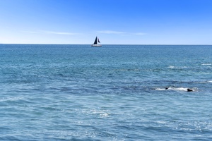 Sail boat right in front of Hale Pua