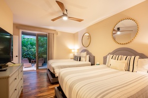 Fourth bedroom with a private lani oasis just out the sliding doors.