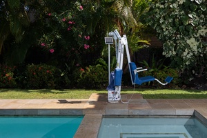 Accessible lift for comfortable entry into the spa.