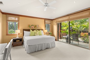 Bright and airy guest bedroom four with private lanai access—perfect for guests of any age.