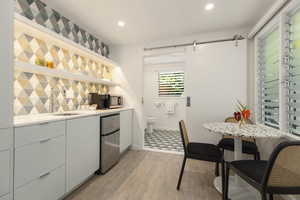 Guest bedroom with kitchenette and private bath