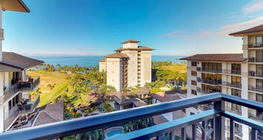 A spectacular view of the ocean and golf course from the lanai.