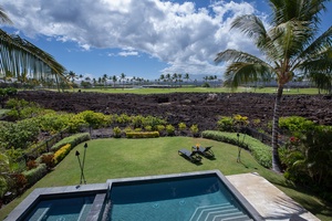 Beautifully manicured garden beside the pool