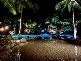 Evenings by the pool is perfect for a night swim or a relaxed gathering.