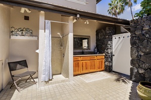 Out door shower and Laundry sink area