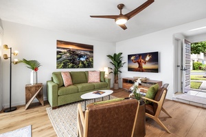 Fresh and coastal with plush seating and modern design, the living area is made for unwinding.