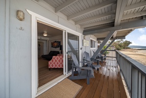 Access to the Adirondack chairs on the deck is directly off the entertainment space