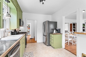 The full kitchen offers generous prep space and a welcoming layout—perfect for family meals or après-trail snacks.