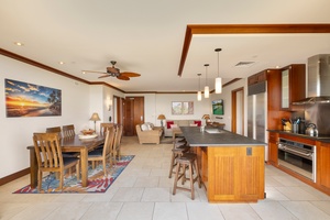 Gather your group in this beautiful open-concept space where kitchen, dining, and living areas flow seamlessly together for memorable meals and conversations.