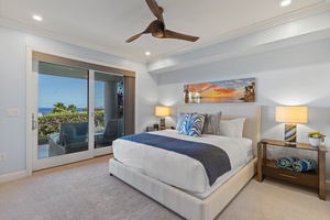 Relax in the plush secondary suite at Wailea Luxury Residence Hoolei 23-3 with private lanai access.