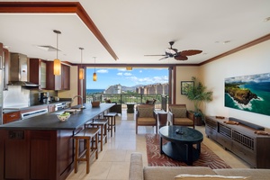 Indoor-outdoor living at its best with seamless flow from kitchen to lanai.