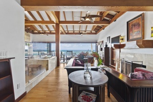 Scenic balcony with overlooking of the Pacific Ocean.