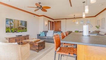 Relax in the bright, airy interiors of Ko Olina Beach Villas O425 with island charm.