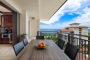 Savor your morning coffee at this ocean-view dining table, where tropical breezes and stunning sea vistas create the perfect backdrop for every meal.