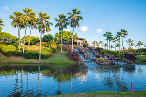 Waterfalls at the entrance to Ko Olina.