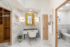 Luxe vanity area at the ensuite bathroom