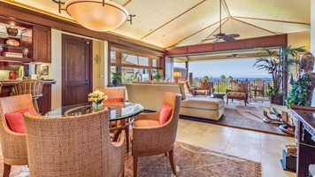 View from Dining Area with seating for Four toward Living Area.