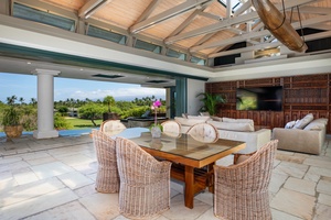 Relax poolside on deluxe loungers while overlooking the lush fairway and Kohala Coast — a spotlight on your vacation.