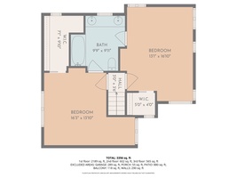 Detailed floor plan showing thoughtful layout with two spacious bedrooms, full bath, and smart storage solutions for your comfortable stay.