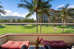 Partial ocean views from Honua Kai Konea 204’s lanai invite serene mornings and sunset reflections daily.