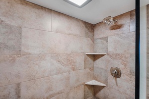 Guest bathroom walk in shower.