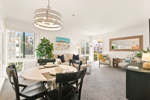 Dine in style under modern lighting with the warmth of California sunshine all around you.