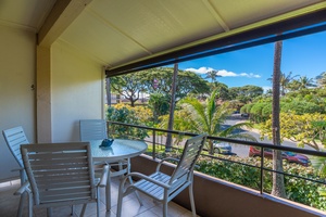 Enjoy morning coffee or evening cocktails with garden views from your private lanai.