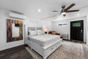 Rest comfortably in this air-conditioned guest suite with beautiful accents and soft lighting.
