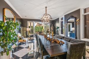 Elegant feasts in our large luxurious formal dining area with French doors leading to the outdoor spaces.