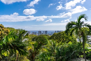 Marvel at breathtaking city skyline views framed by the beauty of the island's lush landscape.