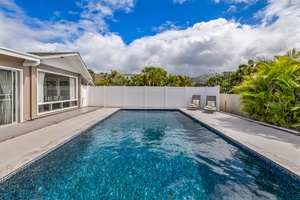 Your pool has fencing all around creating privacy.
