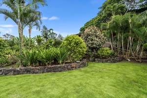 The manicured garden.