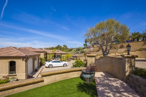 Manicured side yard