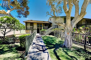 Exterior view of the building with shaded walkway.
