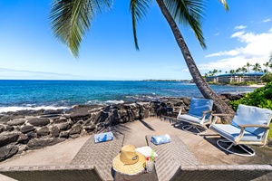 Oceanfront seating area where you can unwind to the sound of the waves.