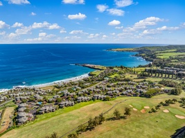 Soar above Kapalua Ridge 2321 in this aerial view, showcasing its scenic location and lush surroundings.
