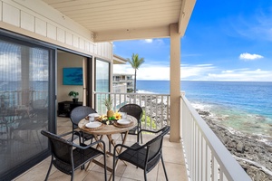 Dine al fresco as spinner dolphins and sailboats drift by—this second-floor lanai is your front-row seat to the Pacific.