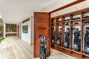Convenient storage for your golf equipment, ready for your next round on the course.