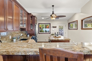 The kitchen has everything you need to prepare meals and has breakfast bar seating