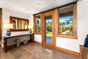 Welcoming entryway with golf course views and easy access to the outdoor oasis.