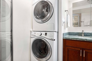 An in-unit washer and dryer for your convenience.