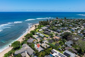 Experience relaxed beachside living in a peaceful Haleiwa neighborhood near the coast.